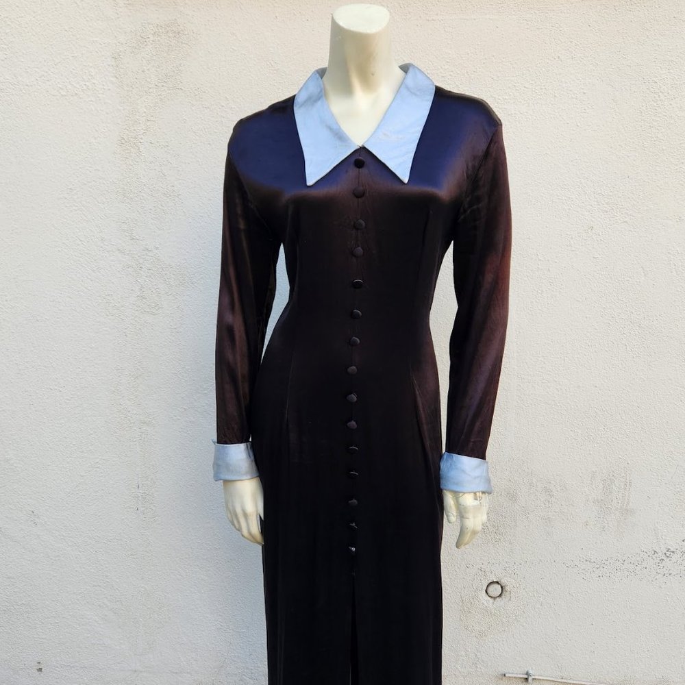 Vintage Wednesday Addams Style Midi Dress - Picture 3 of 8